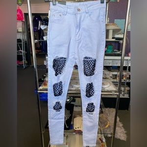 Light denim skinny jeans